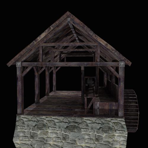 Medieval waterpowered sawmill preview image